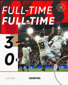 U21欧青：德国3-0法国晋级决赛，三球完胜挺进决赛